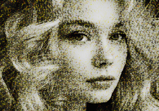 Black And White Retro Heavy Grain Photo Effect