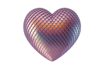 Dragon Scale Heart on Isolated Background