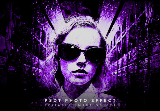 Purple And Black Grunge Paper Texture Photo Effect