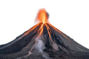 Erupting Volcano Isolated