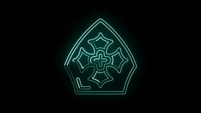 Pope crown icon. Papal tiara religious symbol flat vector free icon isolated on transparent background