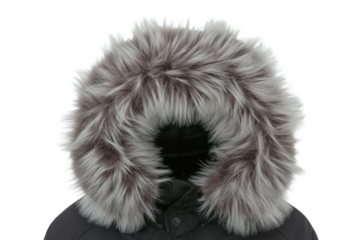 Fur Hood on Isolated Background