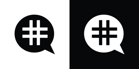 Obraz premium Hashtag icons. Vector Template Illustration Symbol Pixels Perfect