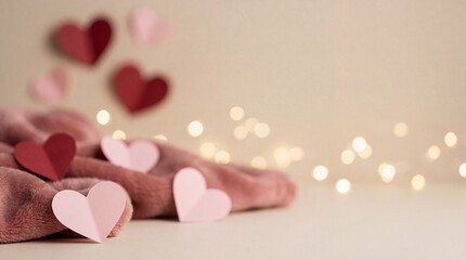 Romantic hearts and soft light