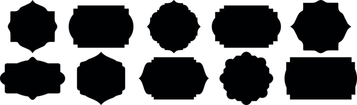 Arabic muslim architecture design elements, ramadan frames. Set of islamic shape illustration design blank islamic shape template vector. Traditional islamic window shapes in oriental style.