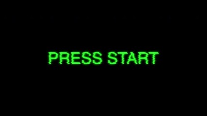 Press start glitch retro gaming digital screen old video game perfect for gaming content, retro themes, tech presentations, or nostalgic projects - Powered by Adobe