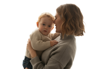 Mother and baby, isolated