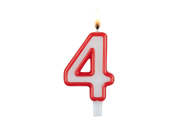 Number 4 Candle