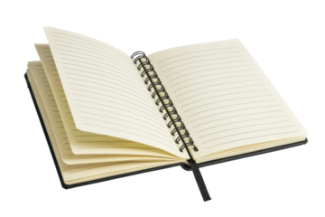 Open Notebook on Transparent Background