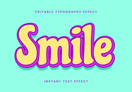 Yellow And Purple Retro Good Vibes Text Effect Cartoon Bold Outline Font