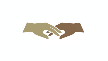 Two diverse hands making a heart shape icon. A symbol of love, unity, and racial equality. Minimalist flat design vector illustration
