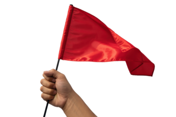 Red Flag Waved by a Hand