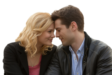 Romantic Couple Close Up - Isolated