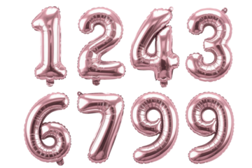 Rose Gold Number Balloons 1-9