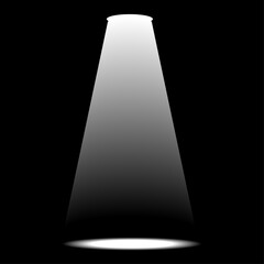 A grayscale cone shape with a light source from the bottom