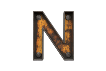 Rusty Metal Letter N