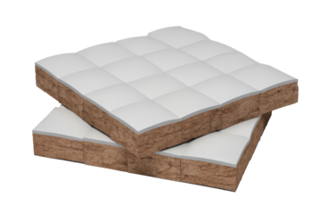 Sectional view of layered mattress model