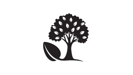 Obraz premium Black Silhouette of a Tree.