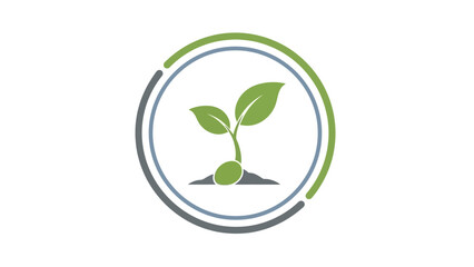 Green Sprouting Seedling Logo Design Element.
