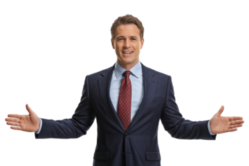 Smiling Businessman with Open Arms