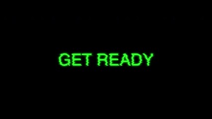 Get ready glitch text digital screen retro warning start countdown prepare suitable for intros, transitions, gaming, streaming, or readiness notifications. - Powered by Adobe