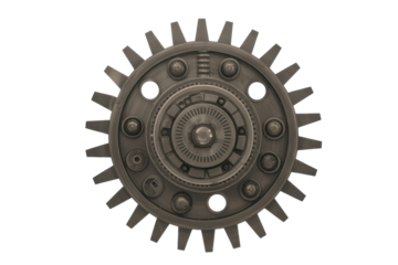 Steampunk Gear on Transparent Background