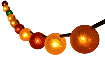 String of Decorative Lights with Transparent Background