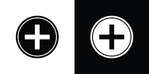 Obraz premium Plus icons. Vector Template Illustration Symbol Pixels Perfect