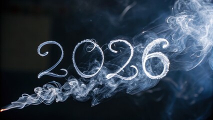 Goal setting 2026 concept. Creative smoke art featuring the year 2026.
