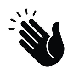 Obraz premium Black vector hand icon in minimalist design