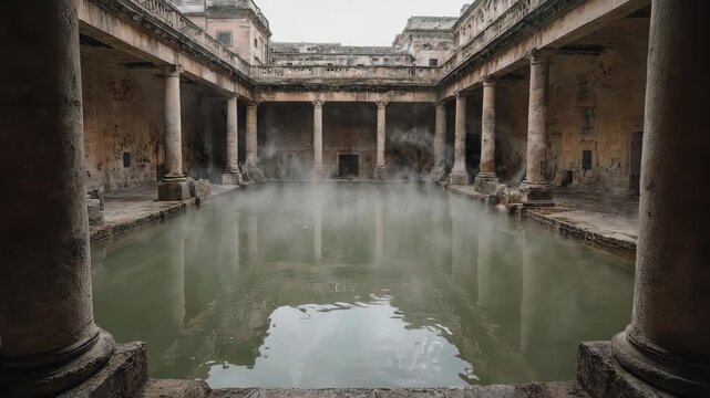 Roman Baths Ancient Architecture Historic Landmark.