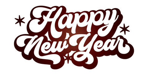 Obraz premium Happy New Year celebration with elegant typography and star decorations