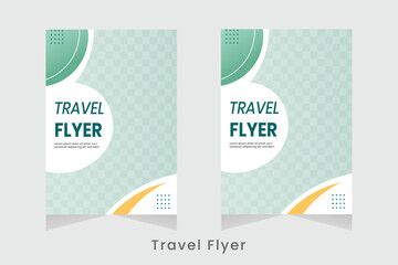 Minimal Travel Flyer Template with Gradient Geometric Shapes