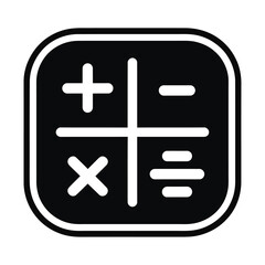 Obraz premium Vector icon of a calculator displaying basic mathematical symbols