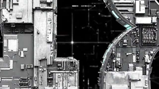 Futuristic digital art of the numbers forty-eight in a space-like setting.
