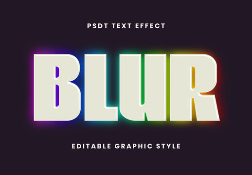 Colorful Rainbow Blur Text Effect Bold Backlit Font