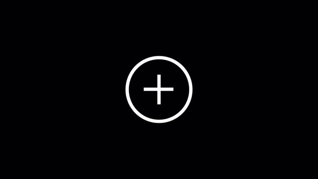 plus add sign icon in circle video animation design with transparent background in 4K animation 