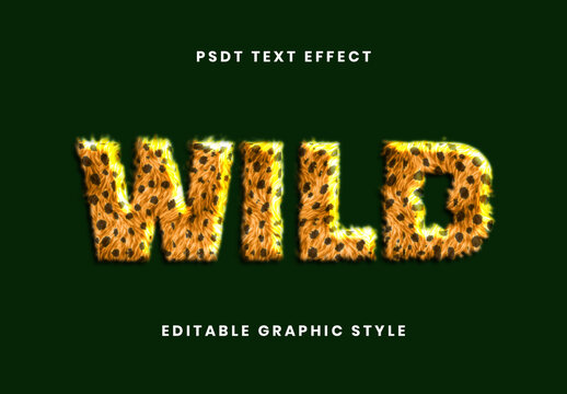 Yellow And Black Furry Text Effect Cheetah Furry Animal Font