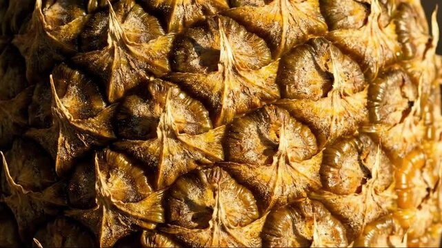 Rough, Natural Pineapple Skin Texture with a Gentle Macro Slide