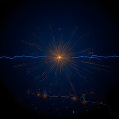 Obraz premium Vibrant fireworks display at night