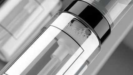 Close Up of Scientific Laboratory Equipment in Black and White