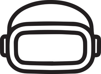 virtual reality glasses technology gaming symbol vector illustration line art one line art