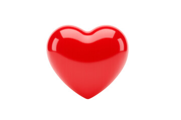 Obraz premium A vibrant glossy red heart isolated against a stark black background