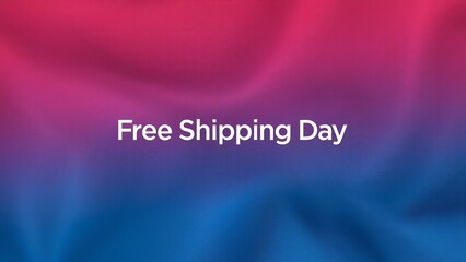 A colorful background with a promotional message about free shipping