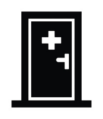 Fototapeta premium Medical emergency hospital entrance vector icon