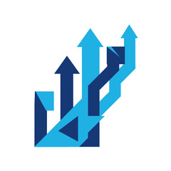 Abstract illustration of multiple upward arrows symbolizing progress and business growth
