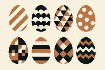 Decorative Easter Eggs with Geometric Patterns Illustration