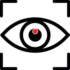 Minimal eye icon representing view, visibility, observation, or monitoring