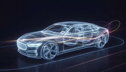 Futuristic Car Wireframe
