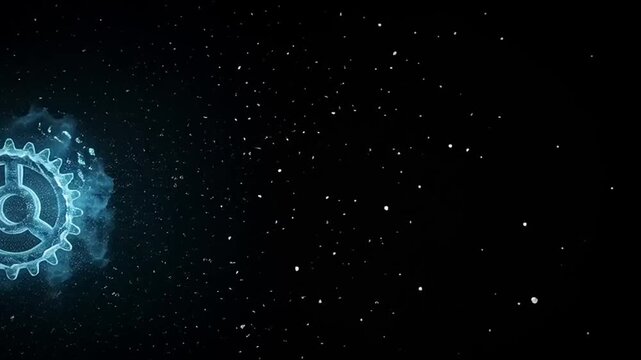 Abstract representation of contrasting elements, showcasing a blue icy gear and an orange fiery gear, symbolizing balance and duality in technology and nature